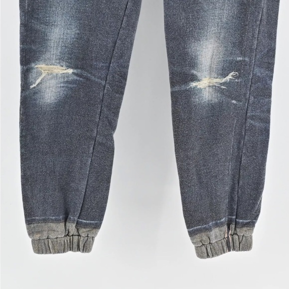 SOLD*SOLD****RAG & BONE*SHEFFIELD JOGGER*XS*BLUE*FAUX DISTRESS JEANS*LASER PRINT - Picture 4 of 9